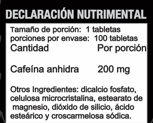 Cafeína 100 tabletas