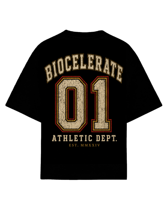 Playera oversize negra Biocelerate 01 Athletic Dept - Biocelerate Sports Club